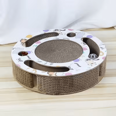 Grattoir Chat - PurrRoundScratcher™ - Chats & Balles - Parfaitementchat