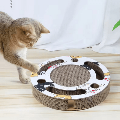 Grattoir Chat - PurrRoundScratcher™ - Chats Colorés - Parfaitementchat