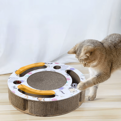 Grattoir Chat - PurrRoundScratcher™ - Chats & Balles - Parfaitementchat