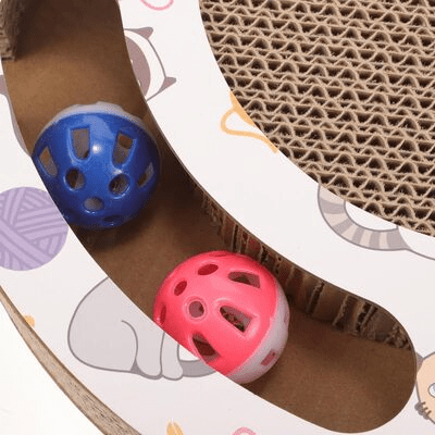 Grattoir Chat - PurrRoundScratcher™ - Chats & Balles - Parfaitementchat