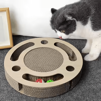 Grattoir Chat - PurrRoundScratcher™ - Minimaliste - Parfaitementchat