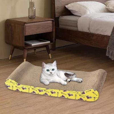 Grattoir Chat - PurrfectScratcher™ - Vague Jaune - Parfaitement Chat